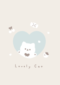 ลูกแมวและหัวใจ / light blue beige