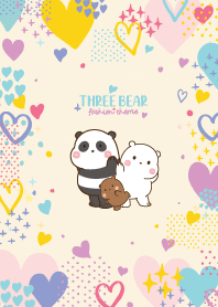Three Bears Heart Kawaii