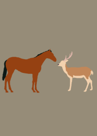 a horse and a deer