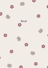 cute bears&flowers-brown-beige
