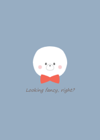 Bichon Frise and ribbon -blue- RD