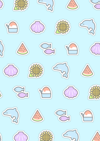 Happy summer sticker theme