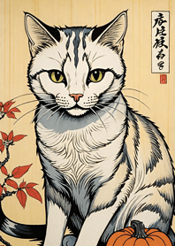 Ukiyo-e - Halloween cat 28321B