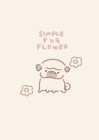 simple pug flower beige.