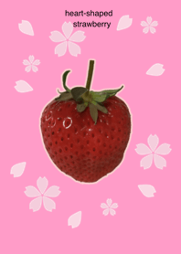 heart-shaped strawberry pink