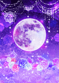 幸運を呼ぶ✨紫の月とバラ
