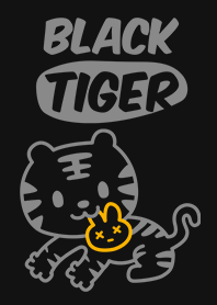Cute Tiger Cat Black Theme
