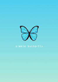 SIMPLE BUTTERFLY - cyan / lemon yellow