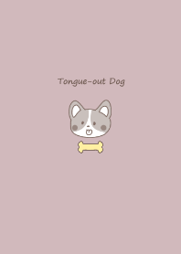 Tongue-out Corgi -smoky pink-