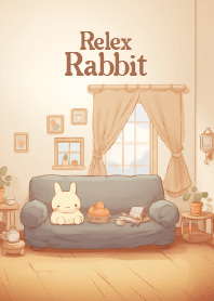 relax rabbit in minimal living room