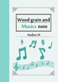 Wood grain and musics note No7