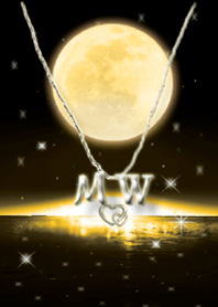 イニシャル M&W （ゴールドムーン）満月