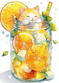 ⭐️貓咪冰涼香橙果汁❤️6-2