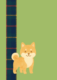 Cool Shiba Inu01 on moss green