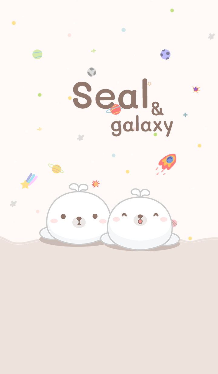 Happy seal on galaxy