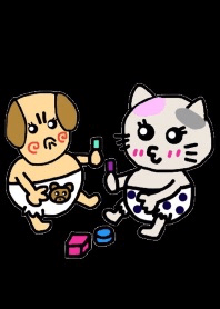 Cat baby & Dog baby .Black1