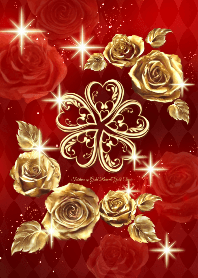 Fortune up Gold Rose & Gold Clover Red