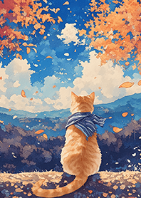秋日橘貓望著遠方的風景❤️
