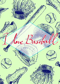 I Love Baseball-Green/Navy-