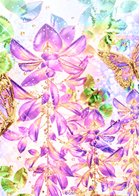Fantasy world butterflies and wisteria