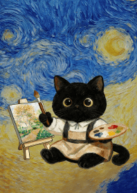 painter CAT -Black cat