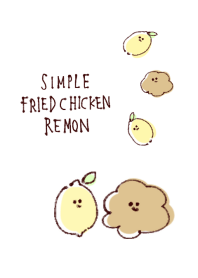 simple Fried chicken lemon white blue.