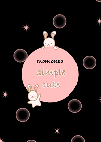 simple cute - 토끼 MOMO (BLACK & Pink)