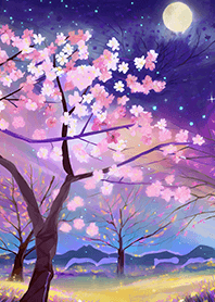 Beautiful night cherry blossoms#56