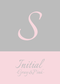 Initial "S" -Gray&Pink-