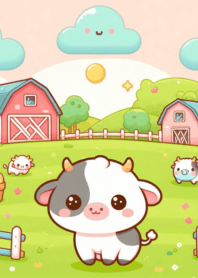 cute cows on the farm