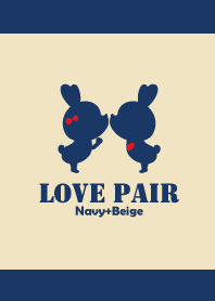 LOVE Pair Navy+Beige.