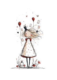 Floating Hearts and Crimson Balloons