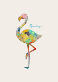 Oil painting of flamingo 74