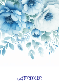 WATERCOLOR-LIGHT BLUE FLOWER-56