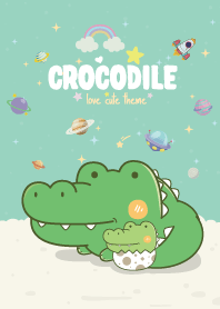 Crocodile Cute Theme Light Green