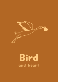 Bird & Heart Autumn leaf