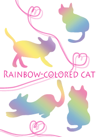 Rainbow-colored cat