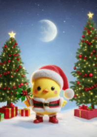 Cute Santa Chick in Christmas