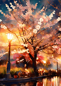 Beautiful night cherry blossoms#266