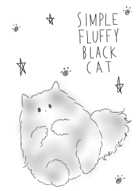 simple fluffy Black cat.