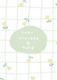 Yuru checked & tulip(yellow)