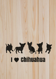 I Love Chihuahua Wood Style 4