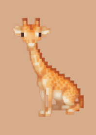 Giraffe Pixel Art Theme  Beige 02