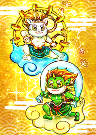 Rich and peaceful life [Fujin Raijin]