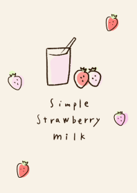 简单的 草莓牛奶 浅褐色的