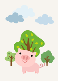 林木と子豚