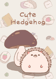 misty cat-Cute Hedgehog mushroom beige2