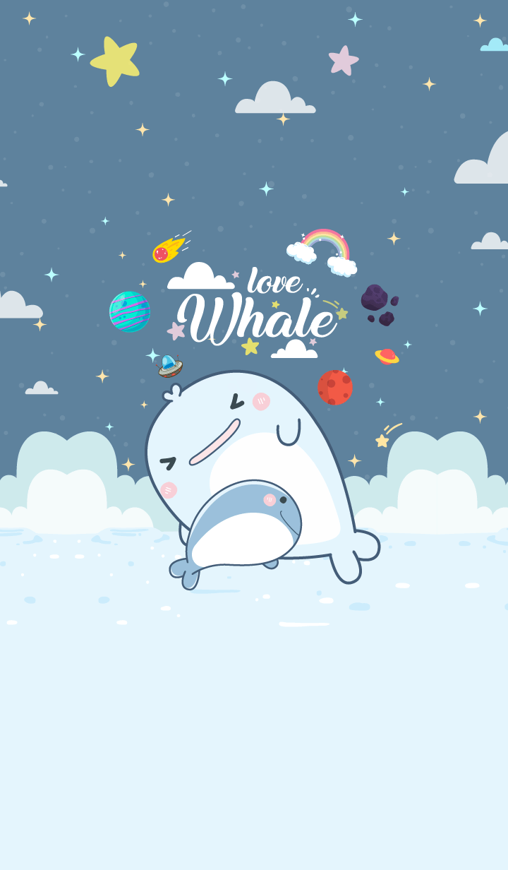 Whale Love Navy Blue