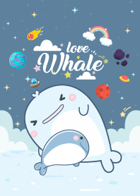 Whale Love Navy Blue