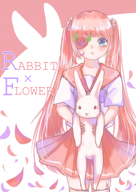 うさぎと花